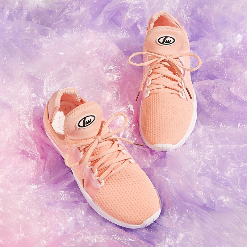 

Lace-up Front Sneakers, Coral pink