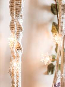 1pc Macrame Hanging Basket, Woven Design Plant Hanger For Home Easter - White - View 6