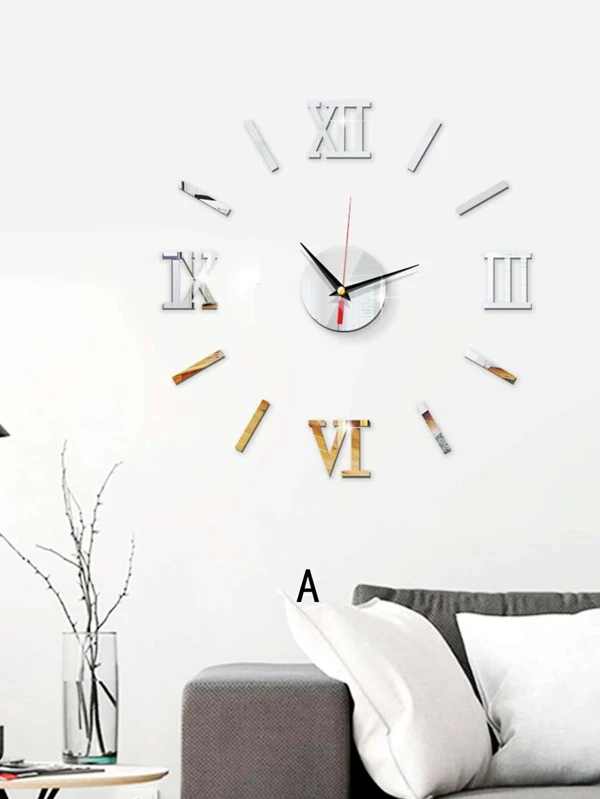 1 pieza reloj de pared de espejo con números romanos | Mode Reloj de pared de números | Mode de Mujer | SHEIN España