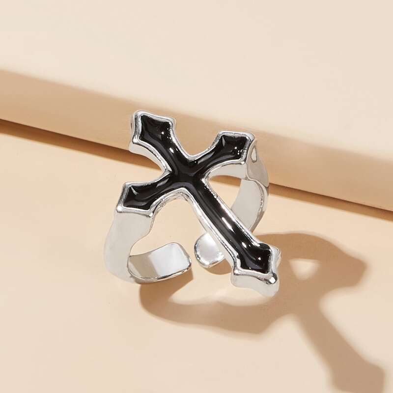 

Cross Design Ring 1pc, Black