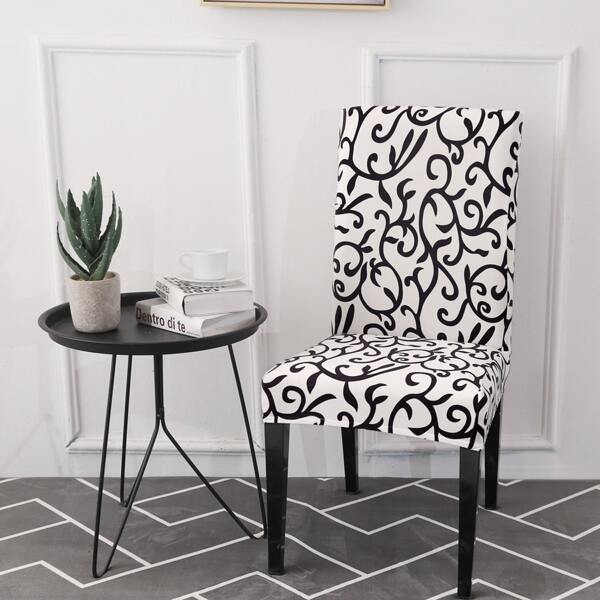 

Tree Branch Print Stretchy Chair Cover, Black and white
