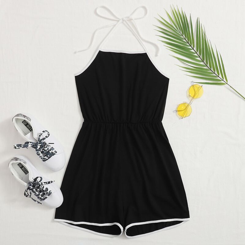 

Black Halter Romper