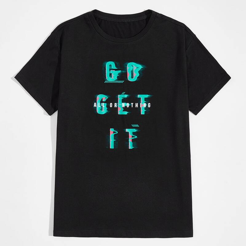 

Guys Slogan Graphic Tee, Black