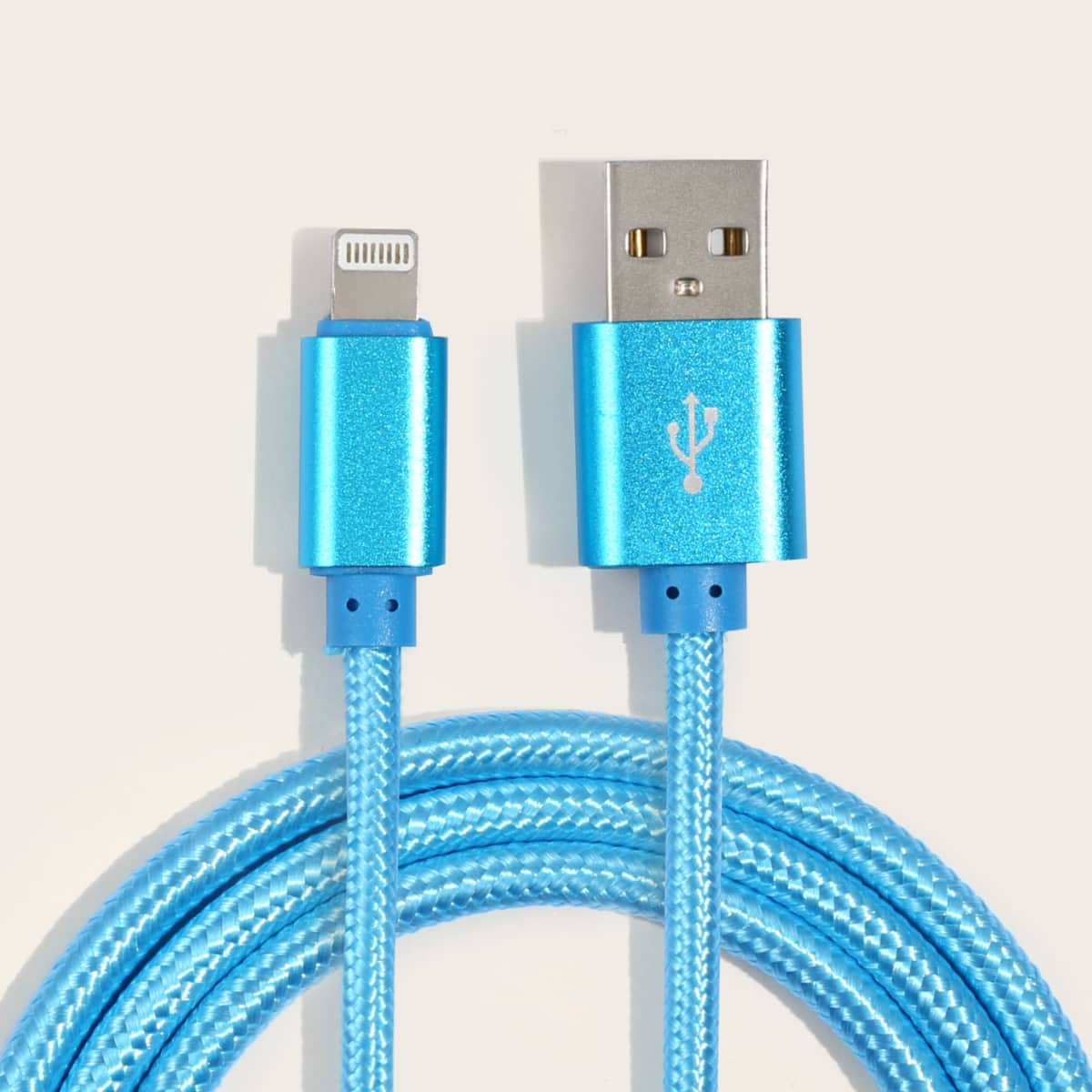 

1pc Braided iPhone Data Cable, Blue