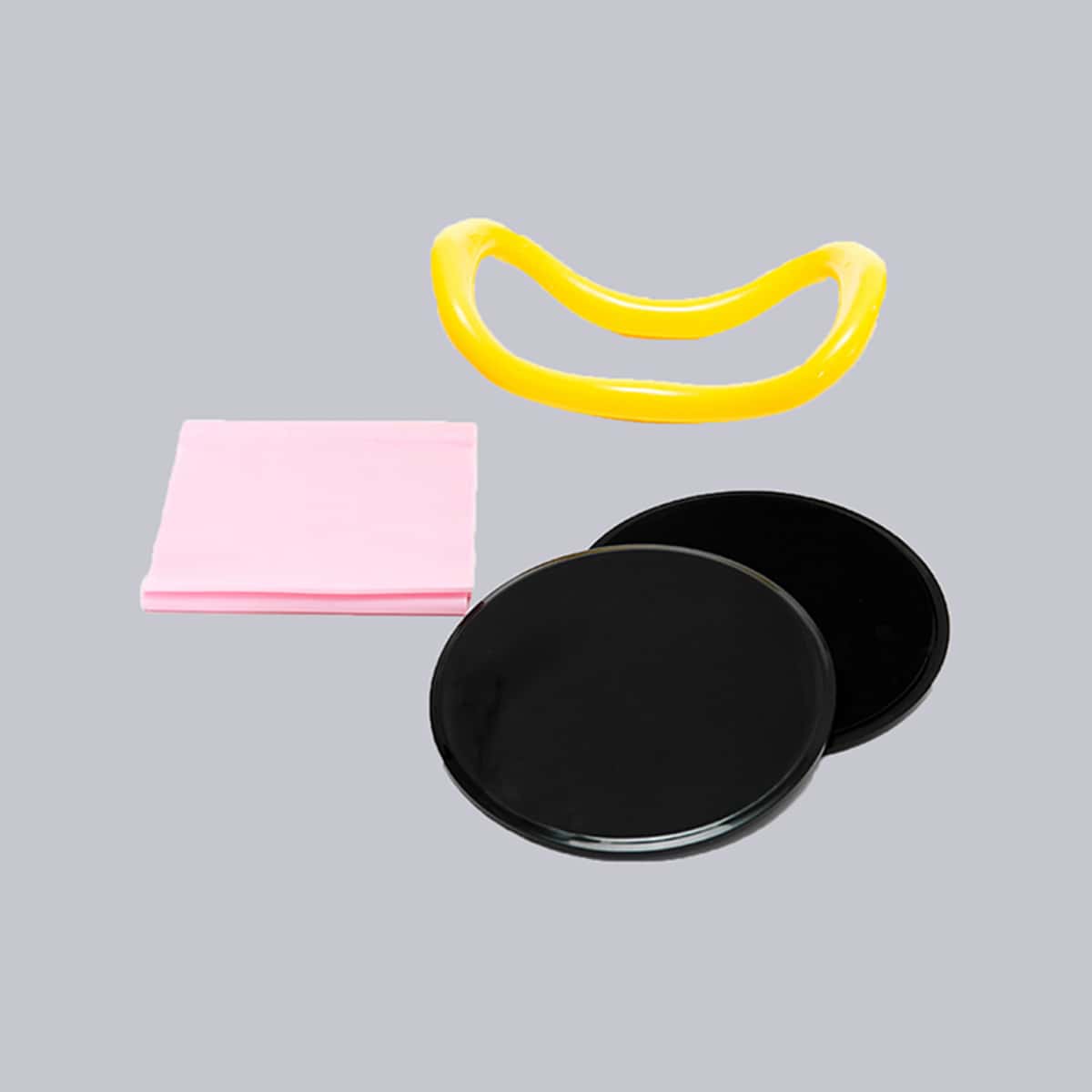 

1pc Yoga Fitness Ring & 2pcs Gliding Disc & 1pc Pull Band, Multicolor