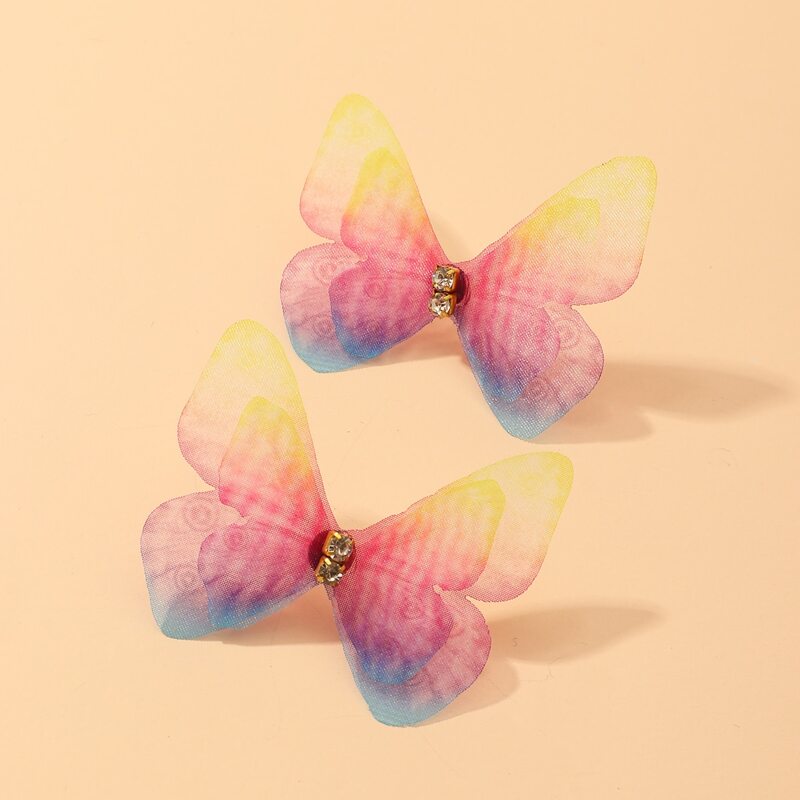 

Rhinestone Butterfly Stud Earrings, Multicolor