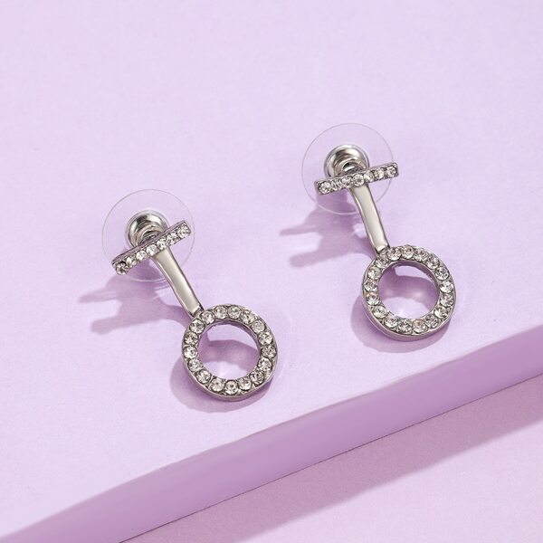 

Rhinestone Decor Earring Jackets, Silver