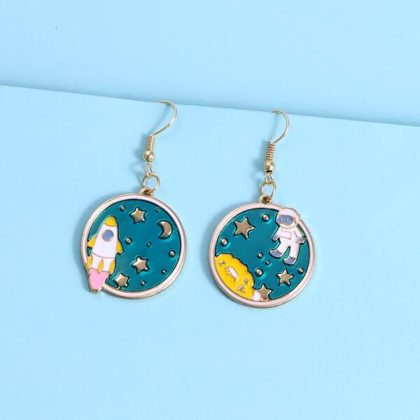 

Girls Rocket Drop Earrings, Blue