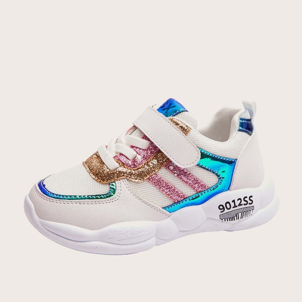 

Girls Glitter Detail Mesh Sneakers, White