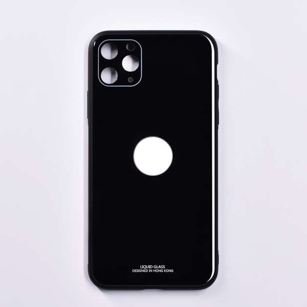

1шт стеклянный чехол для iPhone с текстовым принтом, Чёрный