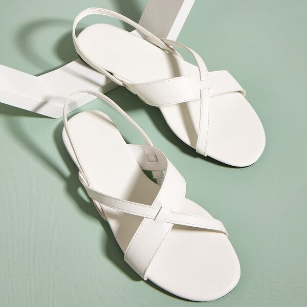 

Сандалии с открытой пяткой, Белый