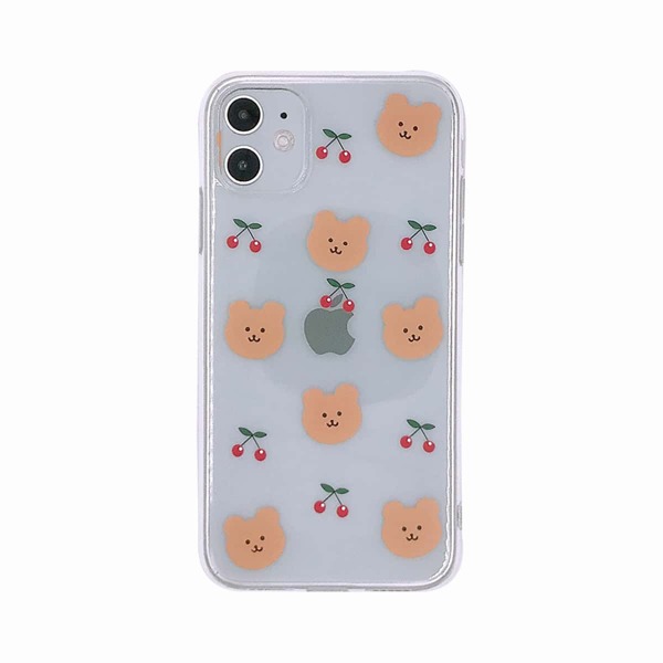 

1шт чехол для iPhone с мультяшным принтом, Прозрачный