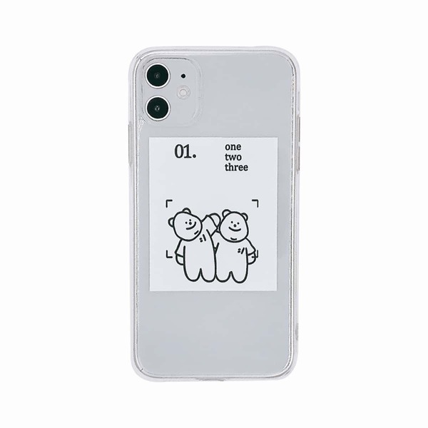 

1шт чехол для iPhone с мультяшным принтом, Прозрачный