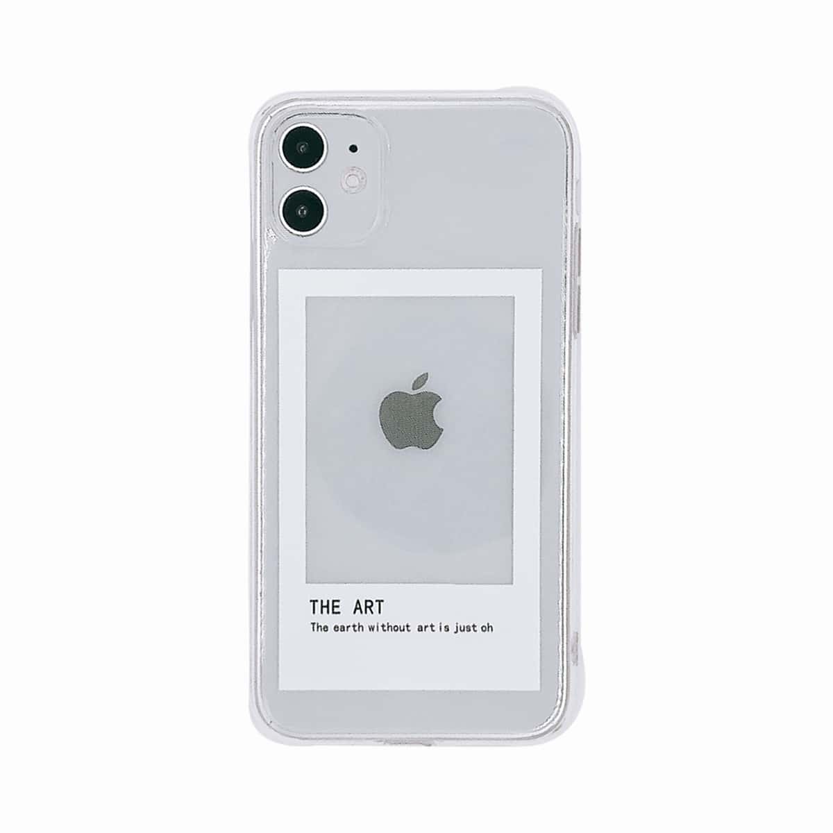 

1pc Slogan Graphic iPhone Case, Clear