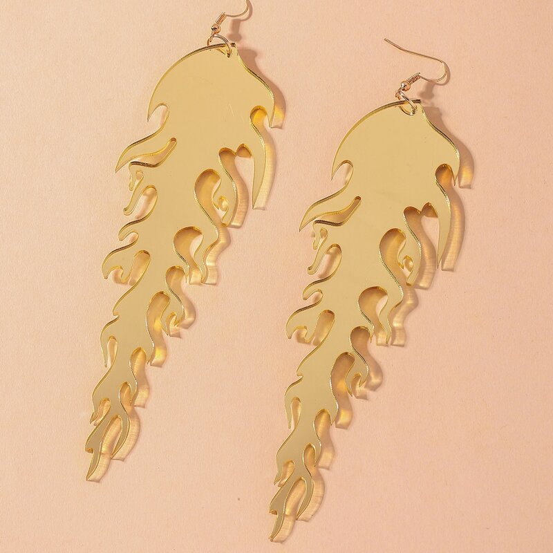 

Flame Charm Drop Earrings, Gold