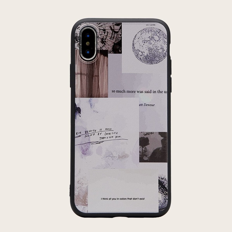

1pc Slogan Graphic iPhone Case, Multicolor