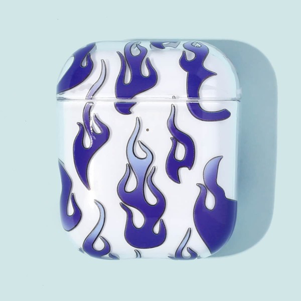 

1шт прозрачный чехол для AirPods с принтом, Синий