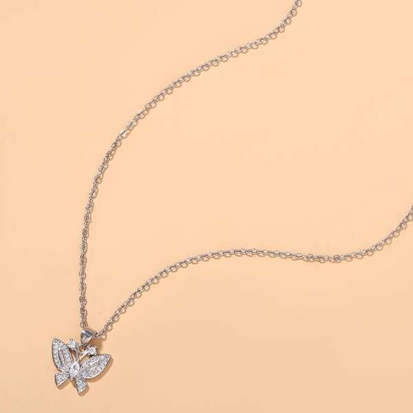 

Butterfly Charm Necklace, Silver
