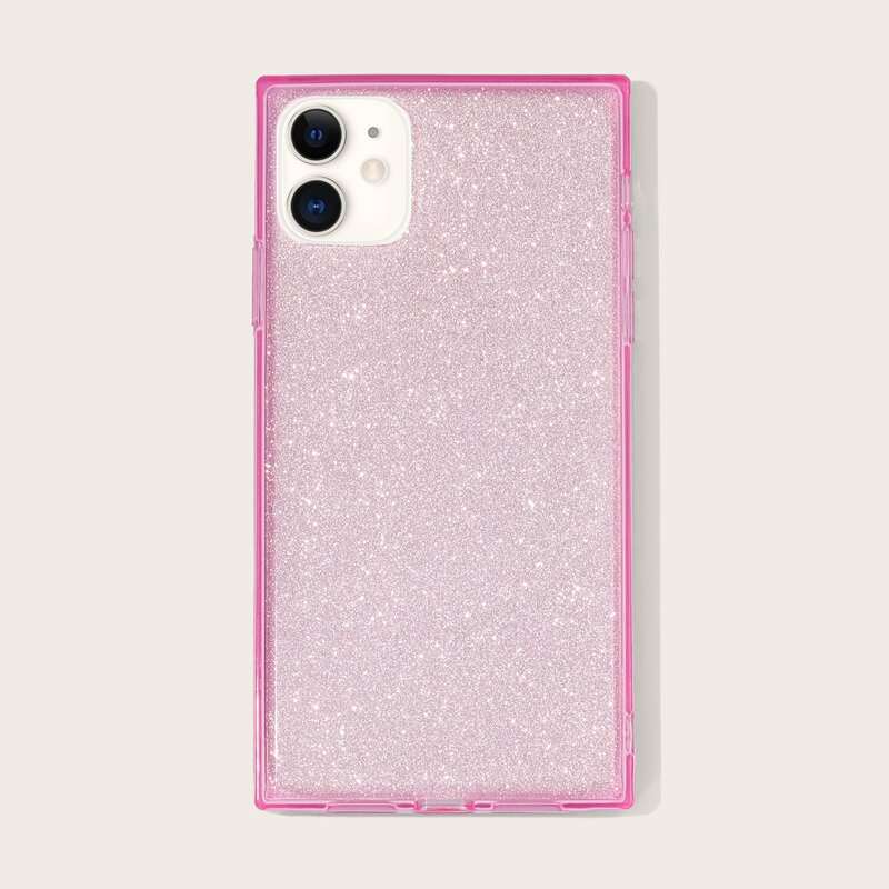 

1pc Glitter iPhone Case, Pink