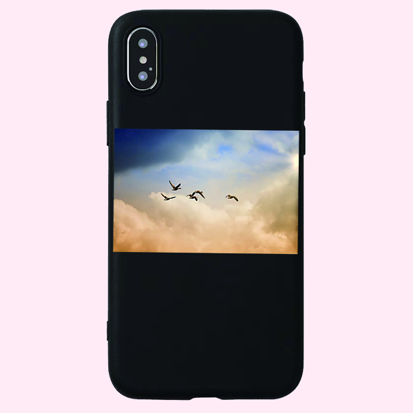 

1шт чехол для iPhone с ландшафтным принтом, Чёрный