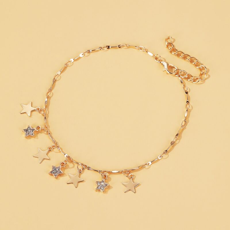 

Star Tassel Anklet, Gold