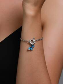 Butterfly Link Bracelet - Silver - View 2