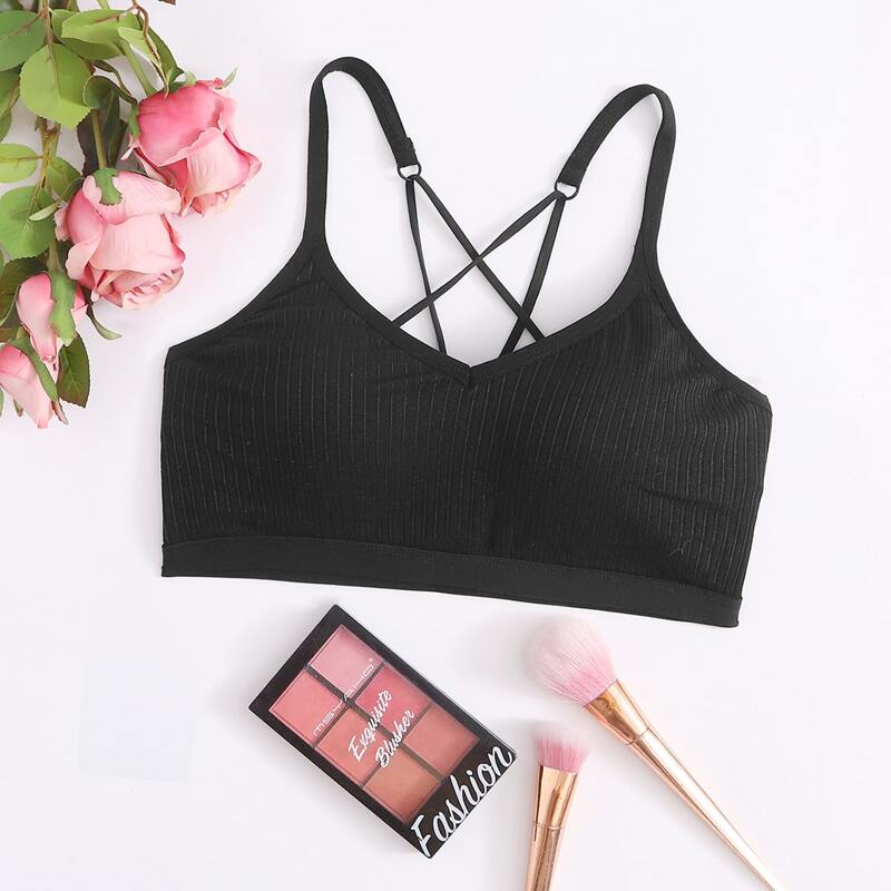 

Strappy Black Pullover Bra