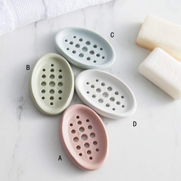 

1pc Solid Drain Soap Box, Multicolor