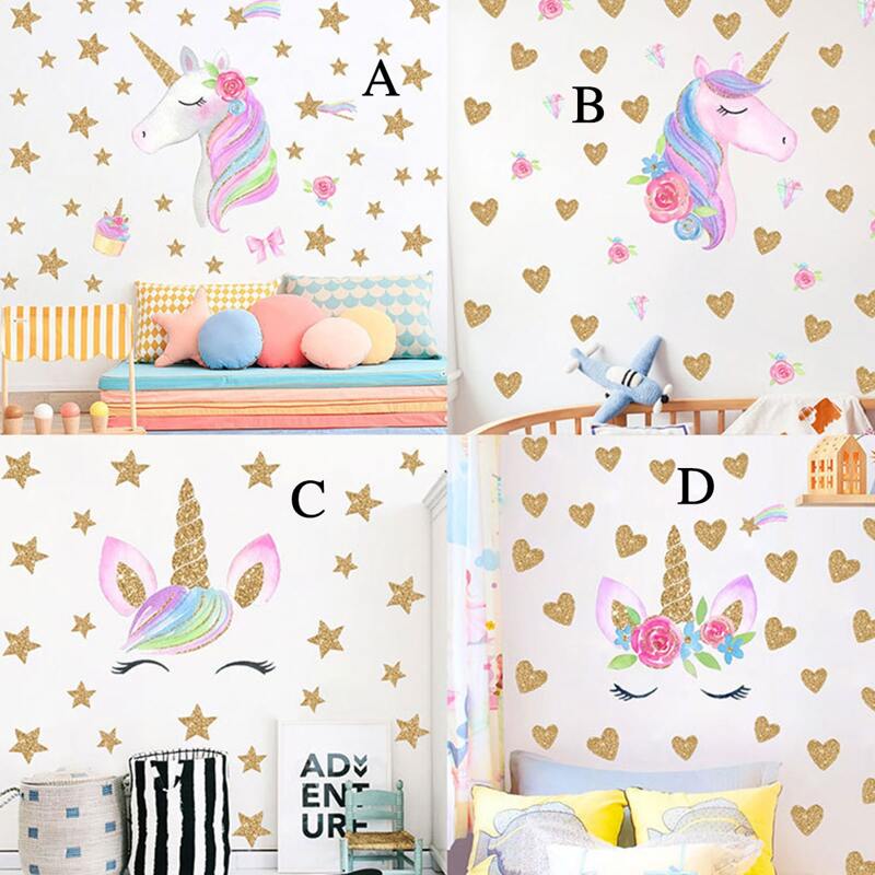 

1pc Unicorn Print Wall Sticker, Multicolor