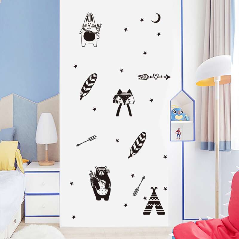 

Cartoon Graphic Wall Sticker, Black
