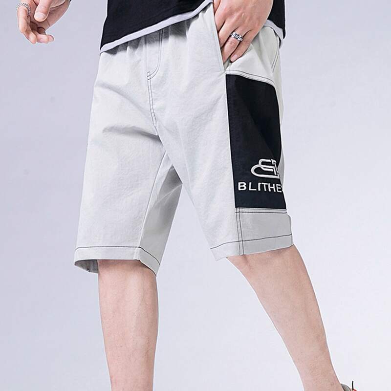 

Guys Letter And Graphic Colorblock Shorts, Light grey