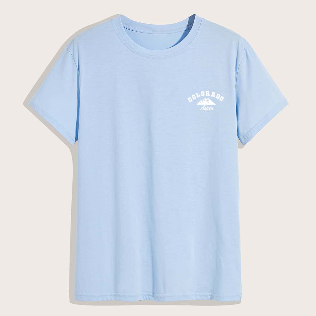 

Guys Letter Graphic Tee, Baby blue