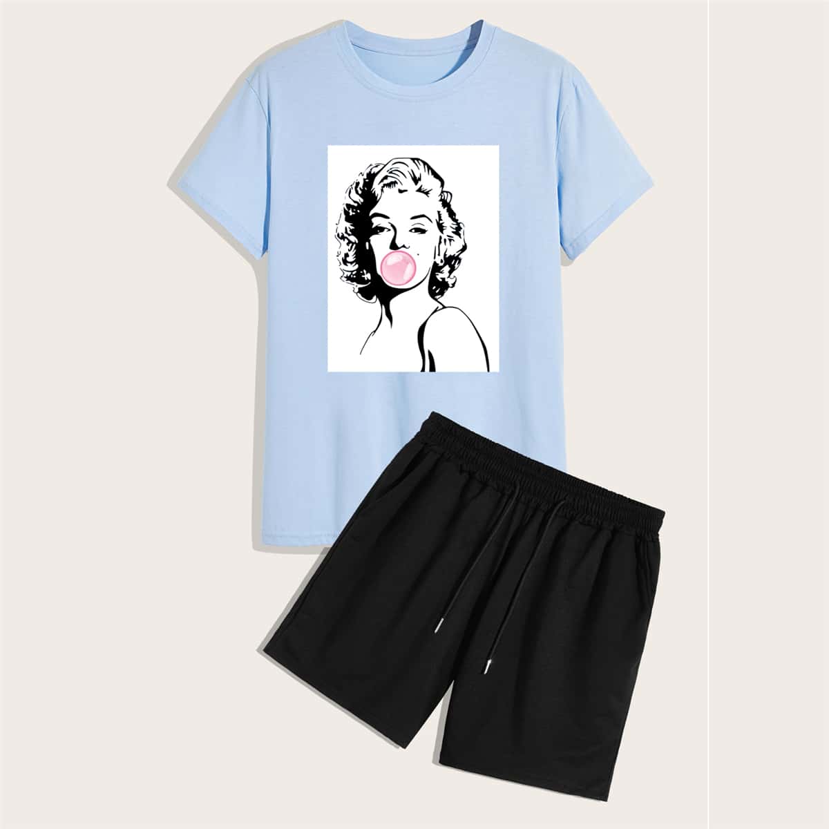 

Guys Figure Graphic Tee & Shorts, Multicolor
