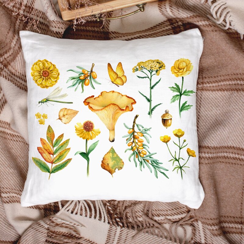 

Plants Print Cushion Cover Without Filler, Multicolor