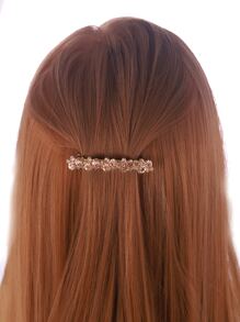 3 piezas Clips para el cabello con resorte decorados con strass y perlas falsas, aptos para uso diario - Multicolor - Ver 2
