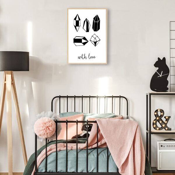 

Geometric Pattern Wall Painting Without Frame, Black and white