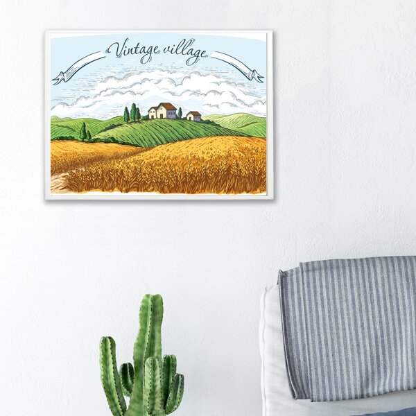 

Rural Pattern Wall Painting Without Frame, Multicolor