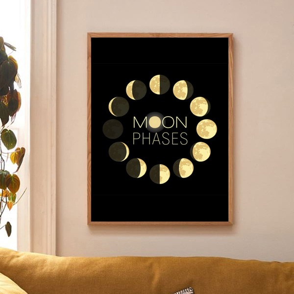 

Moon Print Wall Painting Without Frame, Multicolor
