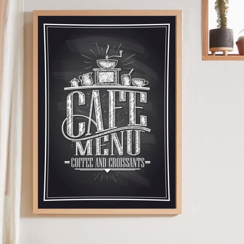

Letter Graphic Wall Painting Without Frame, Black and white