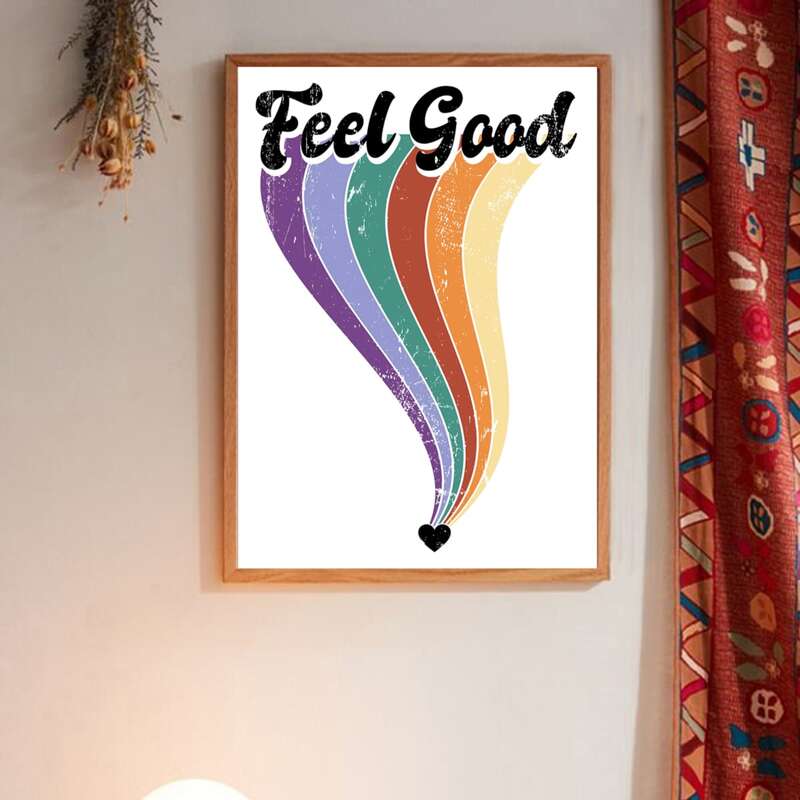

Rainbow Pattern Wall Painting Without Frame, Multicolor