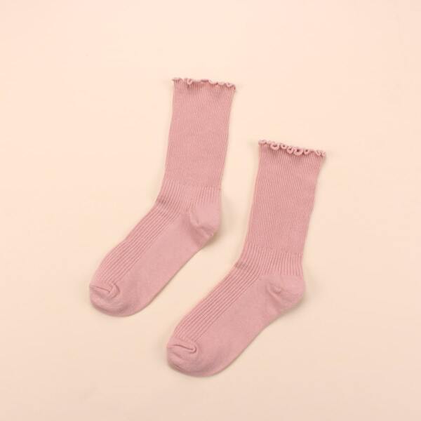 

Simple Solid Ribbed Socks, Dusty pink
