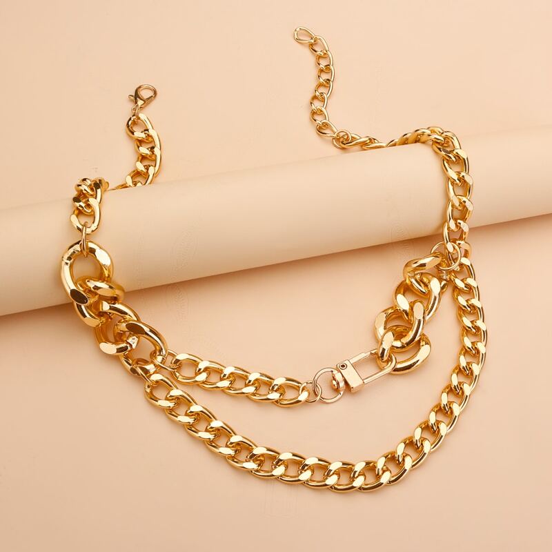 

Layered Chain Necklace, Gold