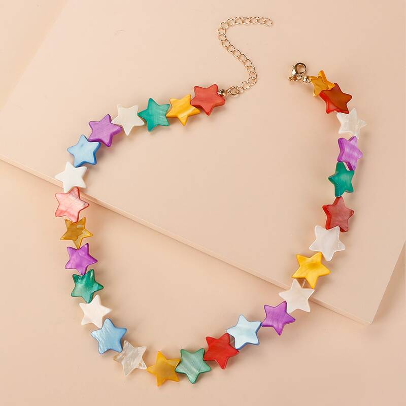 

Colorful Star Decor Choker, Multicolor