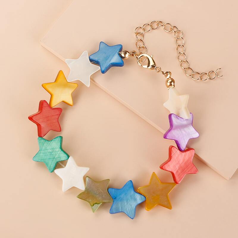 

Colorful Star Decor Bracelet, Multicolor