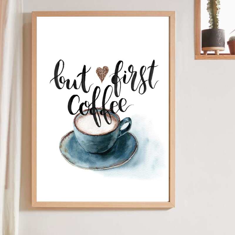 

Coffee Print Wall Painting Without Frame, Multicolor