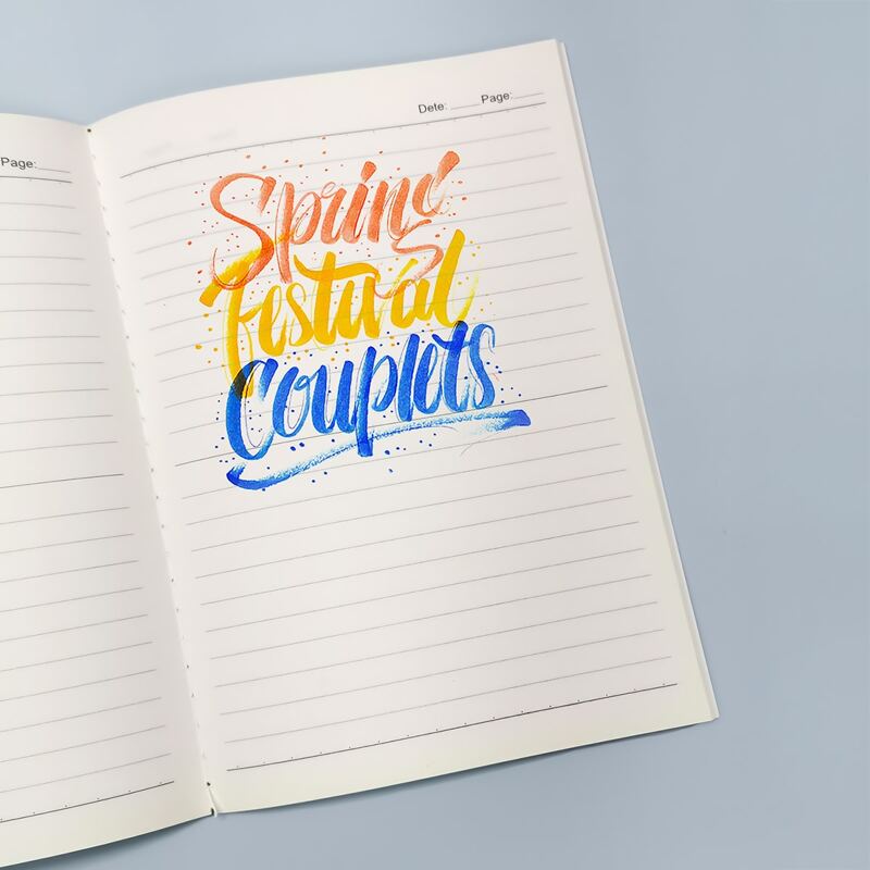 

1pack Slogan Graphic Cover Notebook, Black