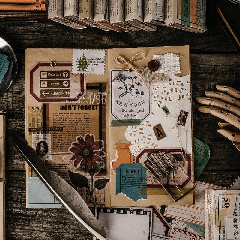 

50pcs Vintage DIY Random Sticker, Multicolor