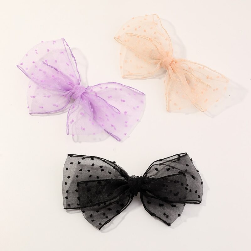 

3pcs Bow Knot Decor Hair Clip, Multicolor