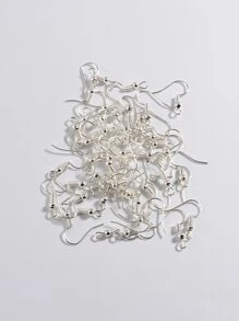 100pcs Simple Solid DIY Earring Accessory Set - Silver - View 2