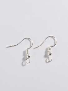 100pcs Simple Solid DIY Earring Accessory Set - Silver - View 3